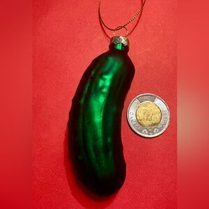 Festive Green Pickle Christmas Ornament